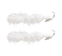 Xinsheinelry Simulation Peacocks with Long Tail Christmas Decoration Bird Figurine Realistic Natural Tree Hanging Ornaments Christmas Peacocks Ornaments