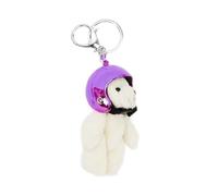 Xinsheinelry Stylish Bear Charm Keychain Soft Bag Pendant Helmeted Bear Charm Polyester Key Adornment for Various Occasion