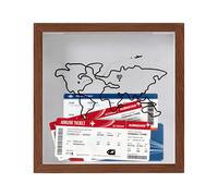 Xinsheinelry Stylish Journey Design Wood Frame Perfect for Displaying Festival Admissions 20x20cm Unique Trip Inspired Wood Frame