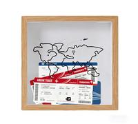 Xinsheinelry Stylish Journey Design Wood Frame Perfect for Displaying Festival Admissions 20x20cm Unique Trip Inspired Wood Frame