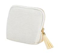Xinsheinelry Stylish Tassels Embellished Jewelry Case Separate Storage Compartments Soft Interior Protects Rings Bracelets Portable Satins Fabric Jewelry Travel Pouches