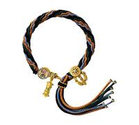 Xinsheinelry Traditional Tibetan Styles Handwoven with Green Tara and Wealth God Designs for Everyday Casual Daily Wear Jewelry