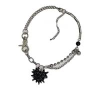 Xinsheinelry Trendsetting Tassels Encrusted Thorns Heart Necklace Fashion Accessory for Dates and Everyday Daily Use Casual Wear Gothic Wire Necklace