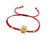 Xinsheinelry Trendy Adjustable Bracelets Handwoven Drawable Dragon Pendant Bangles Chinese Red Rope Wristband for All Occasion Versatile Accessory