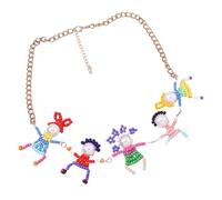 Xinsheinelry Unique Little Person Pendant Necklace Creative 3D Person Shaped Necklace Adornment Unique Imitation Pearls Neck Chain Unisex Jewelry