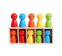 Xinsheinelry Wooden Shape Color Recognition Toy for Preschoolers Sensory Play Activity Educational Puzzle Game Kids Color Matching Activity Wooden Blocks