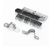 xinsheng 22Pcs Pipe Strap Clamp Holder M16mm Stainless Steel Brackets Saddle Clip U Shaped Clips Straps Two Hole Tube Strap Tension Clips Hose Clamp for Anchor Water Pipe Wooden Panels