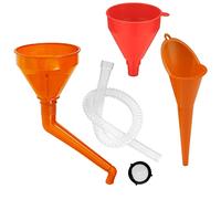 xinsheng Right Angle Flexible Plastic oil Funnel Set Long Mouth Universal Funnel Portable Gasoline Engine Funnel with Fliter Detachable Spout Attachments for Motorcycle Car Farm Machine，3Pcs