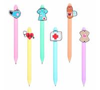 XINTANGXIA 6 PCs Cute Nurse Pens Retractable Nursing Ballpoint Pen Nurse Pen Accessories for Teacher Student School Office Home Hospital Doctors (1.0 mm)