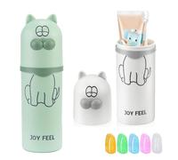 XINTANGXIA Pack of 2 Toothbrush Case Toothbrush Holder Plastic Portable Toothbrush Cup Travel Toothbrush Case for Camping Travel Hiking Business Trips Home, White, Green, 21X16X6.7 CM, Portable