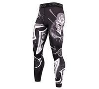 XINTAYEL Men's Sports Leggings Stretch Breathable Compression Pants Athletic Sport Pattern Print Baselayer Tights Stretch Breathable Training Trousers