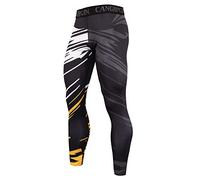 XINTAYEL Men's Sports Leggings Stretch Breathable Compression Pants Athletic Sport Pattern Print Baselayer Tights Stretch Breathable Training Trousers