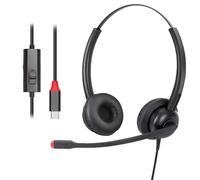 Xintronics USB-C Headset, Type C Headset with Microphone Noise Cancelling, Wired USB C Headphones for PC Laptop Mac iPhone Android Samsung Teams Zoom Skype Home Office Online Class