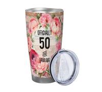 Xinvast 50th Birthday Gifts for Men Women,50th Coffee Tumbler Stainless Steel Insulated Coffee Mug Travel Cup Gifts for Grandma Grandpa Friends,Coffee Cups 20 Oz