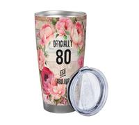 Xinvast 80th Birthday Gifts for Men Women,80th Coffee Tumbler Stainless Steel Insulated Coffee Mug Travel Cup Gifts for Grandma Grandpa Friends,Coffee Cups 20 Oz