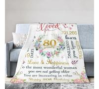 Xinvast 80th Birthday Gifts for Women,Super Soft Flannel Fleece 80th Throw Blanket Lightweight Plush Fuzzy Bed Blanket for Couch 50"X60"