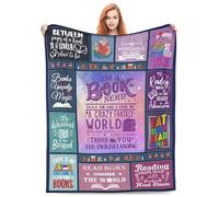 Xinvast Book Lovers Gifts, Reading Blanket Gifts for Women, Unique Bookish Presents for Reader Bookworm on Birthday Christmas Soft Flannel Throw Blanket 60"x50"
