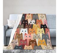 Xinvast Cat Blanket Animals Pet Print Throw Blanket Super Soft Flannel Fleece Throw Blanket Lightweight Plush Fuzzy Bed Blanket for Couch 50"X60"