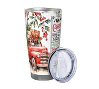 Xinvast Christmas Tumbler,Snowman Christmas Tree Car Stainless Steel Coffee Travel Mug Cup Water Bottle for Mom, Dad, Son, Daughter Gifts 20oz