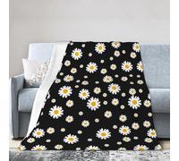 Xinvast Daisy Blanket Floral Print Throw Blanket Super Soft Flannel Fleece Throw Blanket Lightweight Plush Fuzzy Bed Blanket for Couch 50"X60"