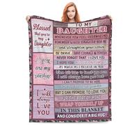 Xinvast Daughter Blanket from Mom and Dad - to My Daughters from Dad, Gift for Birthday, Graduation, Christmas, Soft Flannel Throw Blanket, 60"x50"