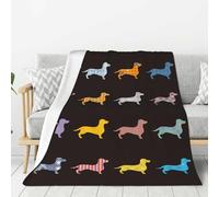 Xinvast Dog Dachshund Blanket Animals Pet Print Throw Blanket Super Soft Flannel Fleece Throw Blanket Lightweight Plush Fuzzy Bed Blanket for Couch 50"X60"