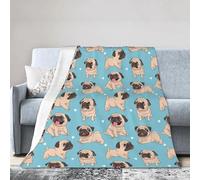 Xinvast Dog Pug Blanket Animal Throw Blanket Super Soft Flannel Fleece Throw Blanket Lightweight Plush Fuzzy Bed Blanket for Couch 50"X60"
