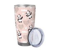 Xinvast Panda Coffee Tumbler Vacuum Insulated Stainless Steel Water Bottle Travel Mug for Girl Women Friends Gifts 20 Oz