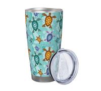 Xinvast Sea Turtle Coffee Tumbler Vacuum Insulated Water Bottle Stainless Steel Insulated Travel Mug for Girl Women 20 Oz
