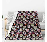 Xinvast Skull Blanket Animal Throw Blanket Super Soft Flannel Fleece Throw Blanket Lightweight Plush Fuzzy Bed Blanket for Couch 50"X60"