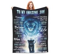 Xinvast Son Blanket - Birthday Gifts for Son Throw Blankets 60"x 50" - Funny Presents from Mom Dad Ideas - Graduation Gifts for Him