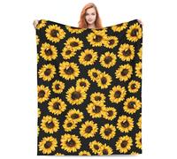 Xinvast Sunflowers Blanket Animal Throw Blanket Super Soft Flannel Fleece Throw Blanket Lightweight Plush Fuzzy Bed Blanket for Couch 50"X60"