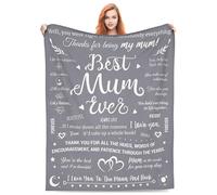 Xinvast Throw Blankets Gift for Mom from Daughter Son, Best Mom Ever Blanket for Mother's Day, Soft Flannel Throw Blankets for Christmas Valentines Gift 60" x 50"