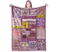 Xinvery 21st Birthday Decorations - Girls' 21st Birthday Gifts: Throw Blankets 50"X60"