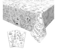 Xinvery 2PCS Easter Coloring Tablecloth,Easter Colouring Posters DIY Easter Paper Table Cover Bunny Egg Color-in Paper Tablecloth for Easter Party Decoration 120 x 180cm