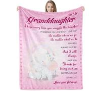 Xinvery Granddaughter Gifts from Grandma Grandpa,to My Granddaughter Blanket Elephant Blanket Gifts for Granddaughter Birthday Graduation Decorations 50"X60"