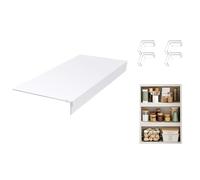 xinwanhong Wire Shelf Cover, Wire Rack Covers for Pantry, 0.3inch Thick PVC Wood-Look Shelf Covers for Wire Shelving for Home Closet and Kitchen Bathroom Closet Organization,White,24x16x2inchs