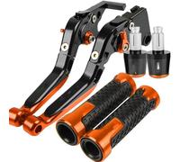 XINWELZ Clutch Levers Compatible with for ZX10R 2004 2005 Motorcycle Brake Handle Lever Adjustable Handlebar Grips Motorbike CNC Clutch Brake Levers(Black-Orange)