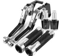 XINWELZ Clutch Levers Compatible with for ZX10R 2004 2005 Motorcycle Brake Handle Lever Adjustable Handlebar Grips Motorbike CNC Clutch Brake Levers(Silver)