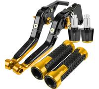 XINWELZ Clutch Levers Compatible with for ZX10R 2004 2005 Motorcycle Brake Handle Lever Adjustable Handlebar Grips Motorbike CNC Clutch Brake Levers(Black-Yellow)