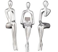 XINXAUN Silver Decor Thinker Statue - Abstract Resin Sculpture for Desk & Shelf Decor