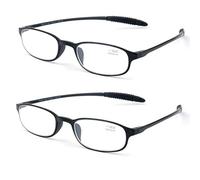 XINXD Lightweight Reading Glasses for Men Women, Flexible TR90 Non-slip Temples, Rectangular Frame Reader With Spring Hinges in Black and Tortoise, 1.0,1.5,2.0,2.5,3.0