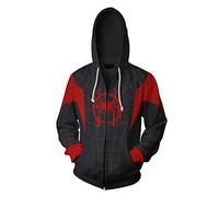 Xinxin Cardigan Zip Hoodie COS Anime 3D Style Unisex/Adult, Black/Red, XS