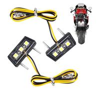 XINXINGDINGSHENG 2 PCS LED Motorcycle Number Plate Light Universal Waterproof Motorbike Rear Light 12V License Plate Rear Light With 3 Super Bright LEDs for All Models of Motorcycles and Quads