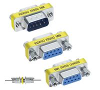 XINXINGDINGSHENG 3 Pcs DB9 Pin Serial Port Adapter Connector Set, Male to Male, Female to Female, M/F Gender Changers, RS232 9 Pin Data Transfer Coupler