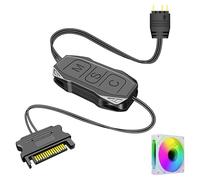 XINXINGDINGSHENG 5V 3Pin ARGB Controller, ARGB 3-Pin to Sata 15-Pin Built-in Light Mode, SATA Power Supply Mode, LED Male Connector Splitter Cable for Motherboards, PC, Fans, Hub, Control DIY