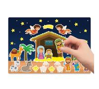 xinxinyu 12 Sets Christmas Jesus Stickers, Jesus Christmas Scene DIY, Multicolor Religious/Biblical Stickers for Nativity Scene Party Supplies, Kids Birthday Party Gift