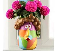xinxinyu Abstract Rainbow Head Planter, Funny Head Planter Pots Double Head Planter, Distinctive Cute Funky Quirky Home Decor, Flower Planters Pots for Indoor & Outdoor Plants