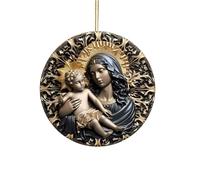xinxinyu Christmas Nativity Ornament, 2024 New Christmas Stereoscopic Vision Birth Blessing Pendant, Acrylic Car Hanging Ornaments for Christmas Decor Religious Present for Family (A)