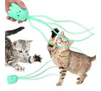 xinxinyu Electric Rotation Teasing Cat Stick, Portable cat wand, USB Electric Intelligent Spin Tail Toy Pet Silicone Mouse Teaser Tail Kitten Automatic Stick (Green)
